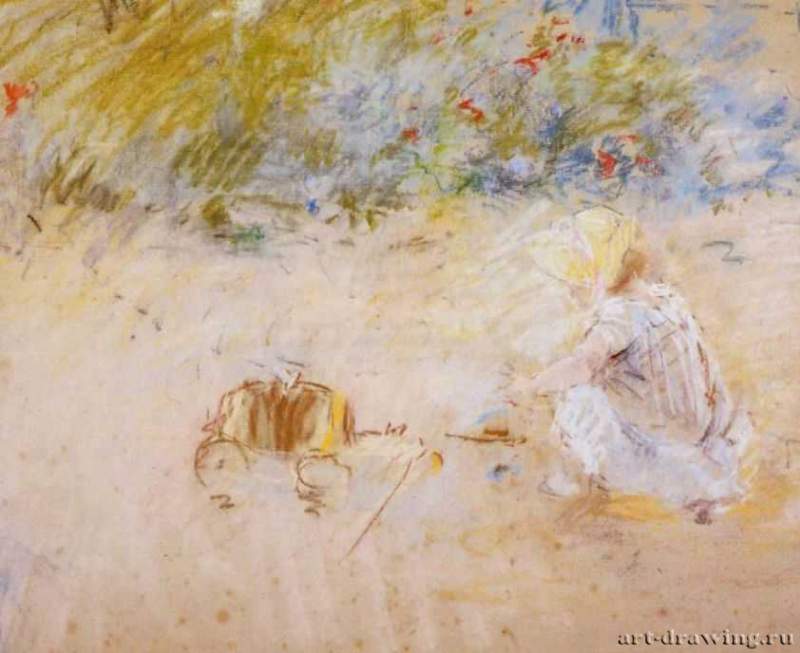 Ребенок, играющий в саду, 1882 г. - Пастель. Частное собрание. Франция.