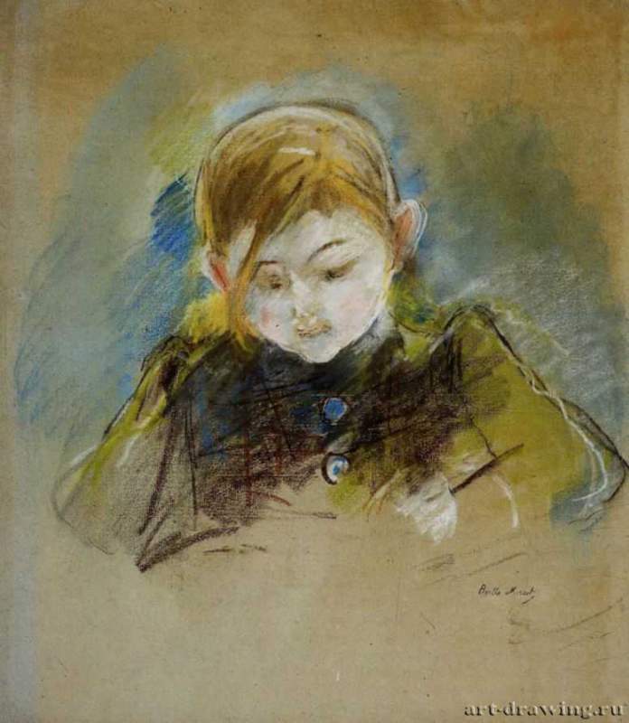 Джулия пишет, 1884 г. - Бумага, пастель. Частное собрание. Франция.