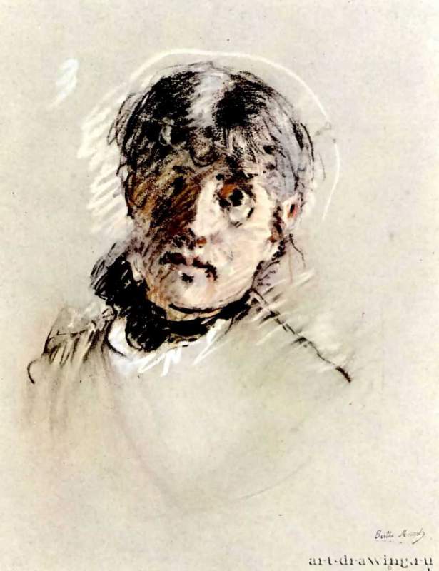 Автопортрет, 1885 г. - Пастель на серой бумаге; 460 x 360 мм. Частное собрание. Нью-Йорк. Франция.