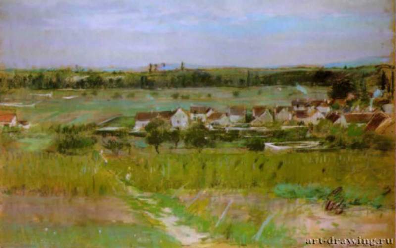 Деревенька - Пастель, бумага; 47 x 72 см. Частное собрание. Нью-Йорк. Франция.