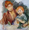 Женщина с ребенком, 1894 г. - Бумага, пастель, Частное собрание. Франция.