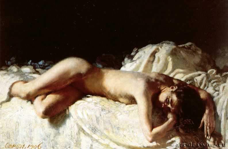 Этюд обнаженной, 1906 г. - Холст, масло; 56,5 х 81,3 см. Лидс. Музей Лидса.