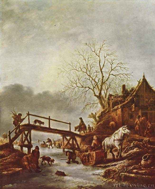 Таверна на замерзшей реке - 1640-1645 *49 x 40 смДеревоБароккоНидерланды (Голландия)Лондон. Национальная галерея