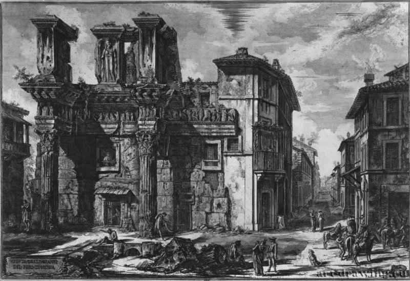 Руины Форума Нервы. 1770 - 470 х 700 мм. Офорт. Париж. Национальная библиотека, Кабинет эстампов.