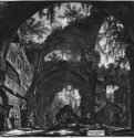 Руины зала скульптур на вилле Адриана. 1770 - 450 х 580 мм. Офорт. Париж. Национальная библиотека, Кабинет эстампов.