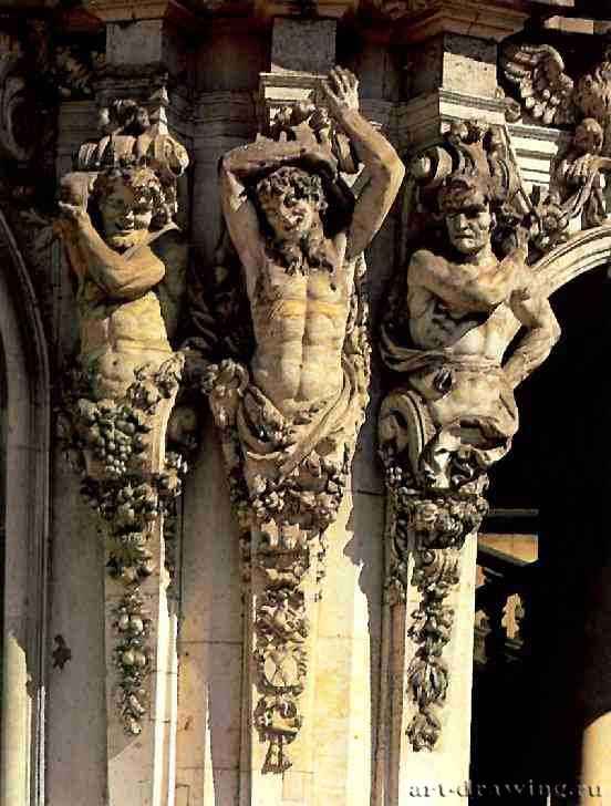 Пеппельман, Маттиас Даниель: Гермы, украшающие павильон Цвингер, 1697 - 1716.