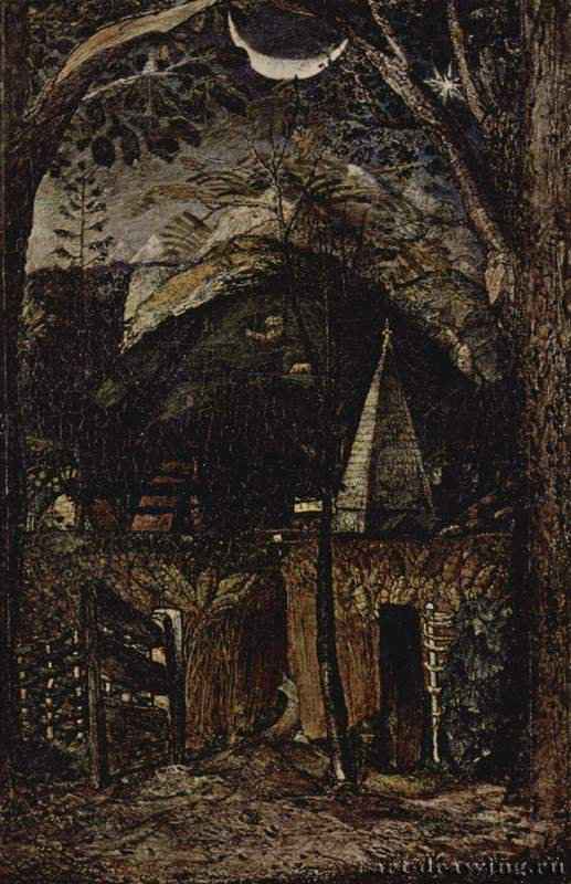 Пейзаж с холмами. 1826-1828 - 21 x 14 смДерево, темпера, акварель, пероРомантизмВеликобританияЛондон. Галерея Тейт