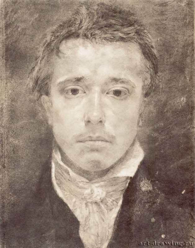 Автопортрет. 1825 - 1830 - 291 х 229 мм. Черный и белый мел, на бумаге. Оксфорд. Музей Эшмолеан, Отдел гравюры и рисунка.