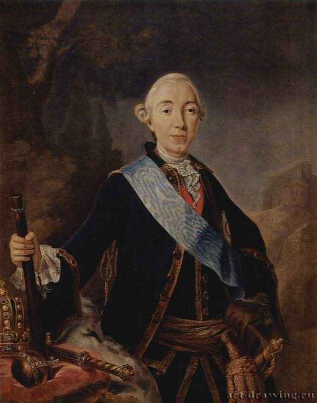 Портрет российского императора Петра III. 1761 - 106 x 82,5 смХолст, маслоРококоГерманияСанкт-Петербург. Государственный Эрмитаж