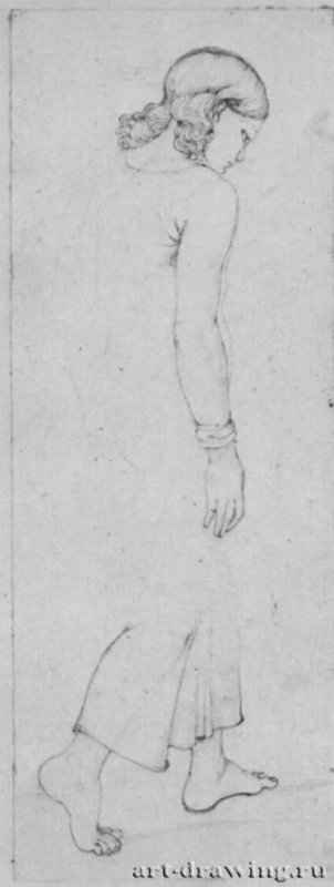 Идущий мальчик в длинной одежде. 1813 - 198 х 76 мм. Карандаш на бумаге. Карлсруэ. Кунстхалле, Гравюрный кабинет.