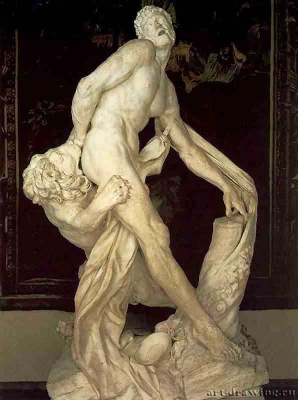 Милон Кротонский. 1672-1682 - Высота 270 см. Мрамор. Париж. Лувр. Франция. Фигура Милона Кротоноского была создана для версальского парка.