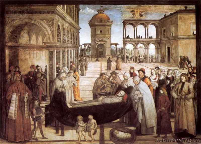 Похороны св. Бернардина. 1484 - Пинтуриккио: Фреска. Рим. Капелла Буфалини.