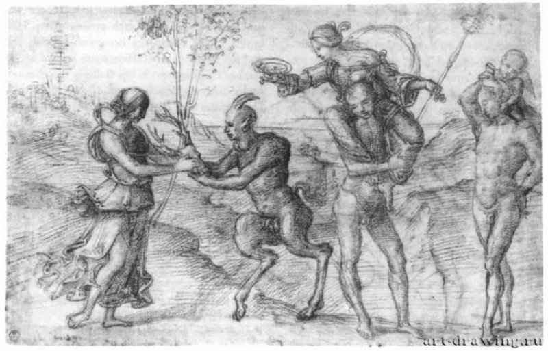 Вакхическая сцена. 1500 - Пинтуриккио: Флоренция. Галерея Уффици, Кабинет рисунков и гравюр.