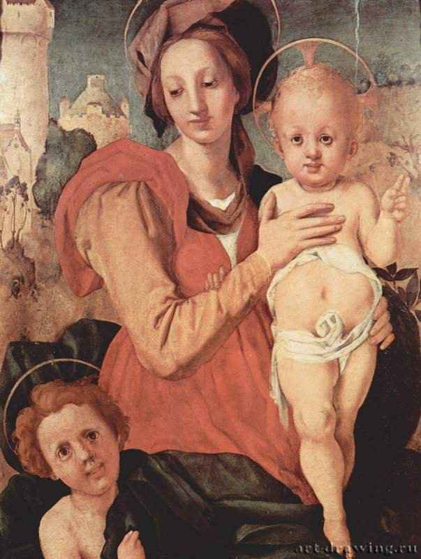 Мадонна с Иоанном Крестителем. 1523-1525 - 87 x 67 смДерево, маслоМаньеризмИталияФлоренция. Галерея КорсиниТосканская школа
