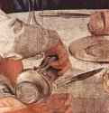 Вечеря в Эммаусе. Фрагмент. 1525 - Холст, маслоМаньеризмИталияФлоренция. Галерея АкадемииТосканская школа, картина предназначалась для приюта или трапезной монастыря в Галуццо