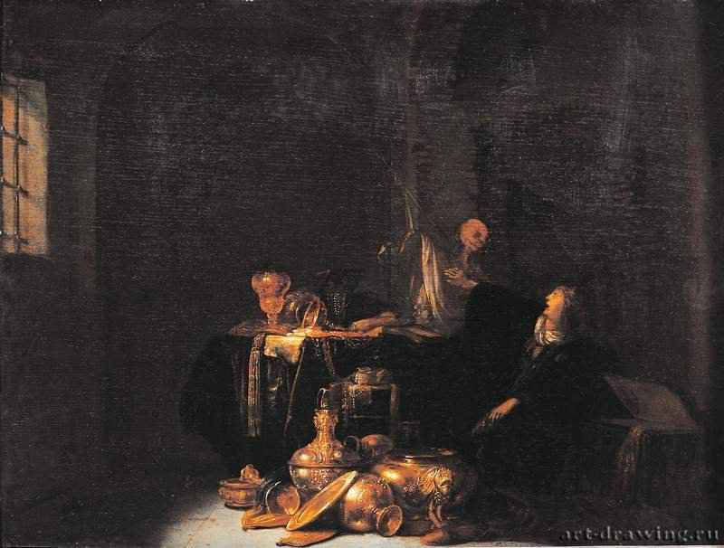 Ростовщица и смерть ("Суета сует") - 43 х 55 смДерево, маслоМосква. ГМИИ им. А.С. Пушкина