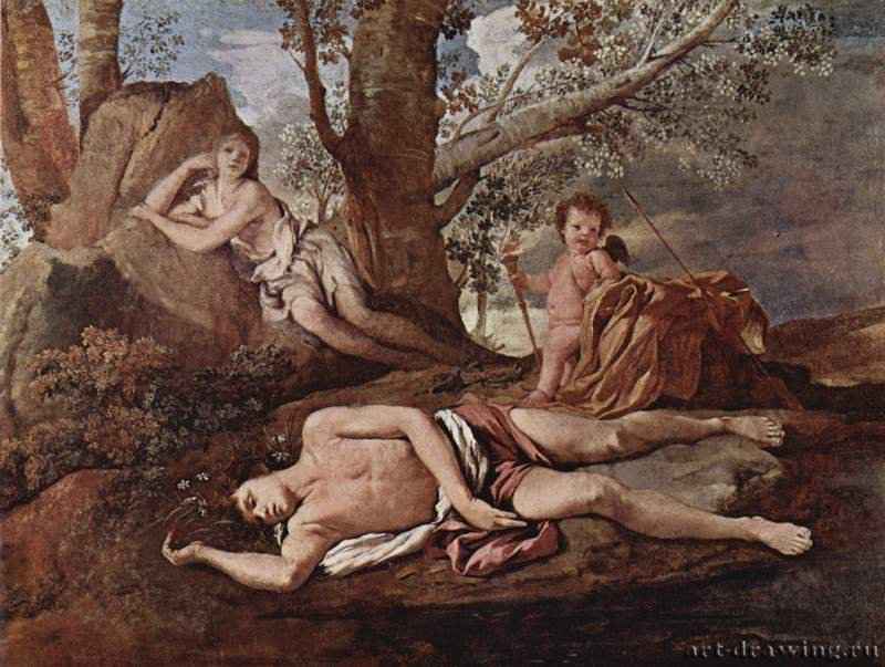 Эхо и Нарцисс. 1629-1630 * - 74 x 100 смХолст, маслоБарокко, классицизмФранция и ИталияПариж. Лувр