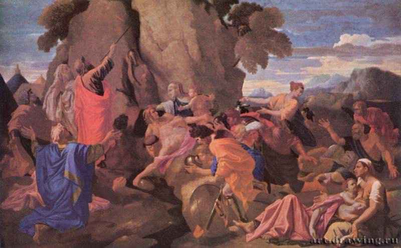Моисей высекает воду из скалы. 1649 - 150 x 196 смХолст, маслоБарокко, классицизмФранция и ИталияСанкт-Петербург. Государственный Эрмитаж