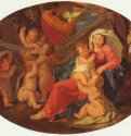 Святое семейство с ангелами. 1625-1630 * - 57 x 74 смХолст, маслоБарокко, классицизмФранция и ИталияБудапешт. Венгерский музей изобразительных искусств