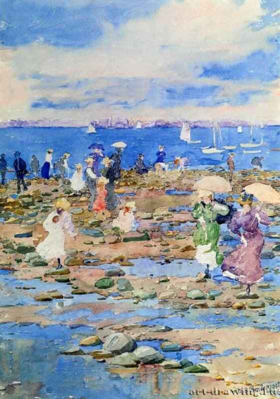 Летние посетители, 1896 г. - Бумага, акварель, карандаш. Частное собрание. Канада.