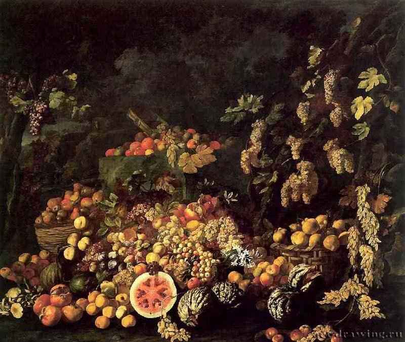 Натюрморт с фруктами и цветами. 1670 - 255 х 301 Холст; масло Неаполь Национальная галерея Каподимонте Италия