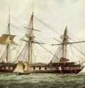 Британский фрегат "Прозерпина", 1822 г. - Акварель; 61,9 x 89 см. Салем (Массачусеттс). Музей Пибоди Эссекс. Франция.