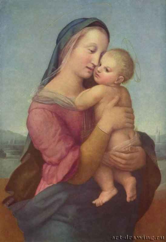 Мадонна Темпи. Мадонна с младенцем. 1508 - 75 x 51 см. Дерево, масло. Мюнхен. Старая Пинакотека.