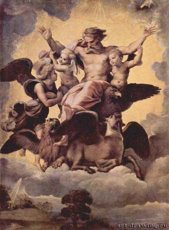 Видение пророка Иезекииля. 1518 - 40 x 30 см. Дерево, масло. Возрождение. Италия. Флоренция. Палаццо Питти.