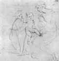 Мадонна с младенцем и ангелом. 1509 - 206 х 227 мм. Перо на бумаге. Лондон. Британский музей, Отдел гравюры и рисунка.