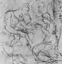 Обручение святой Екатерины. 1509-1511 - 179 х 135 мм. Перо на бумаге. Вена. Собрание графики Альбертина.