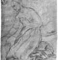Коленопреклоненная Мадонна. 1512 - Рафаэль Санти. 123 х 101 мм. Серебряный штифт на бумаге. Флоренция. Галерея Уффици, Кабинет рисунков и гравюр.