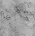 Этюд к картине "Коронование Марии". Два апостола. 1502-1503 - 238 х 186 мм. Серый мел на бумаге. Виндзорский замок. Королевская библиотека.