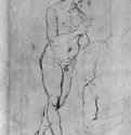 Обнаженный юноша с молитвенно сложенными руками. 1506 - 244 х 163 мм. Перо на бумаге. Вена. Собрание графики Альбертина.