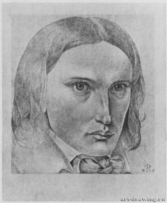 Автопортрет, 1817. - 195 x 159 мм. Карандаш на бумаге. Дрезден. Гравюрный кабинет Государственных художественных собраний.