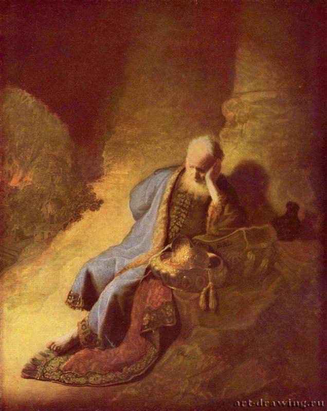 Иеремия, скорбящий о разрушении Иерусалима. 1630 - 58,3 x 46,6 см. Холст, масло. Барокко. Нидерланды (Голландия). Амстердам. Рейксмузеум.