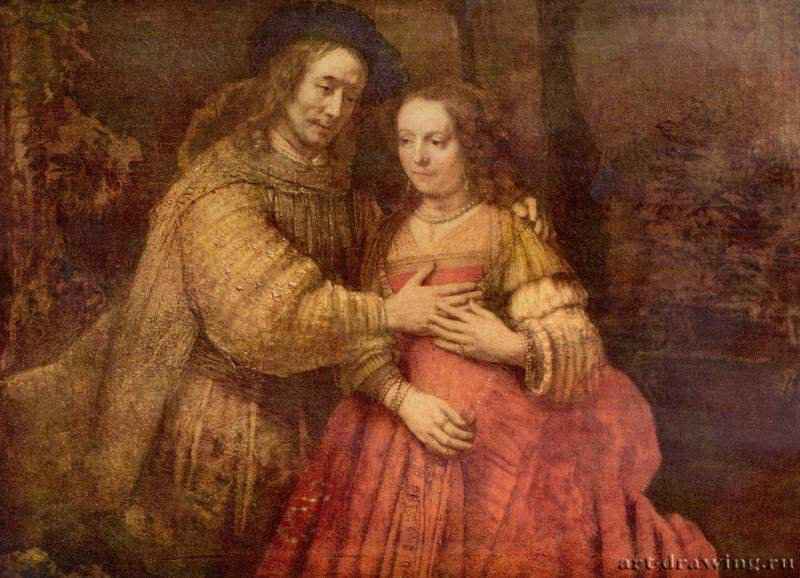 Еврейская невеста. 1666 - 121,5 x 166,5 см. Холст, масло. Барокко. Нидерланды (Голландия). Амстердам. Рейксмузеум. Двойной портрет.