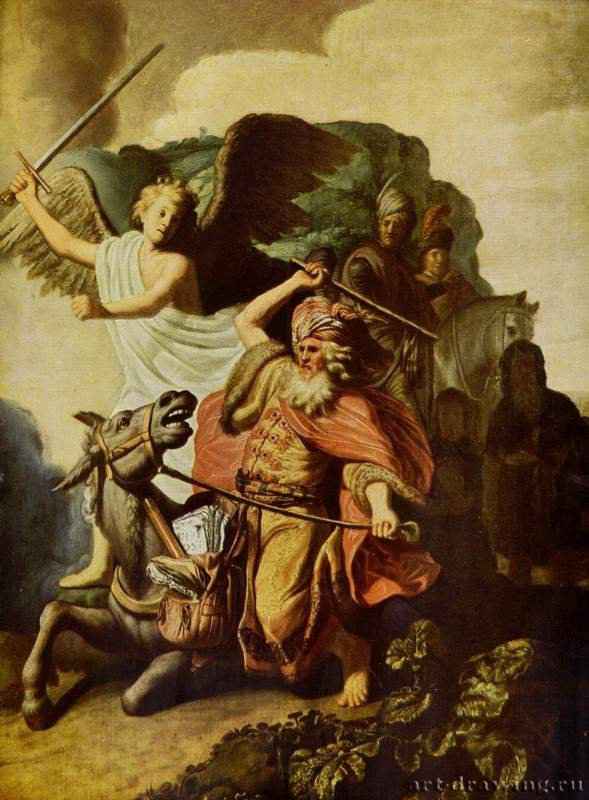 Пророк Валаам и ослица. 1626 - 65 x 47 см.  Дерево, масло. Барокко. Нидерланды (Голландия). Париж. Музей Коньяк-Же.