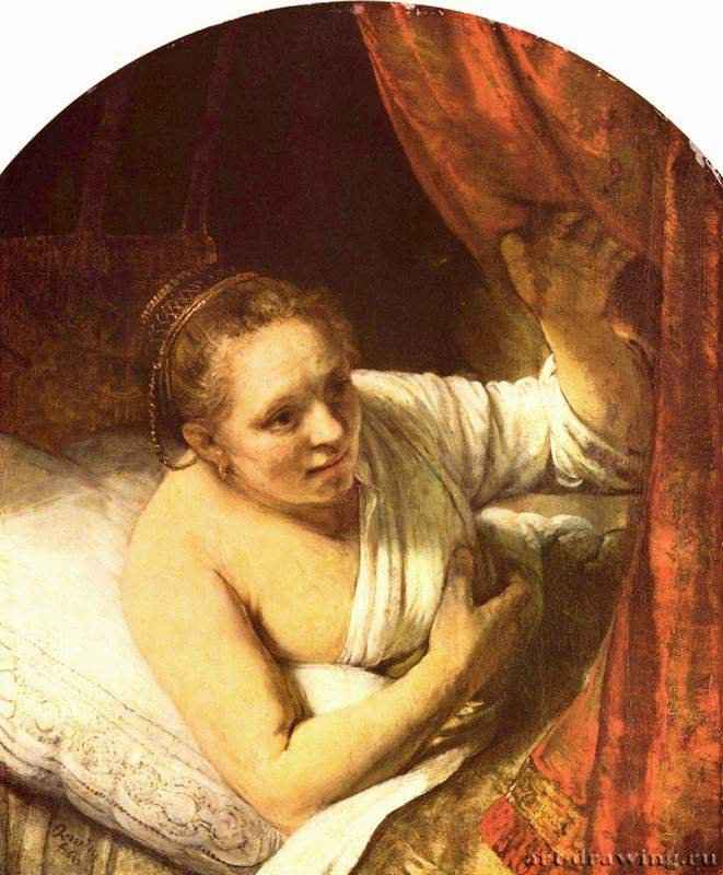 Молодая женщина в кровати. 1647 - 81,3 x 68 см. Холст, масло. Барокко. Нидерланды (Голландия). Эдинбург. Национальная галерея Шотландии.