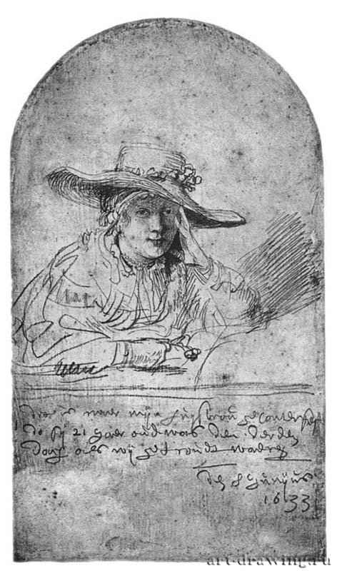 Саския. 1633 - Пергамент, серебряный карандаш 18,8 x 10,5 Гравюрный кабинет Берлин