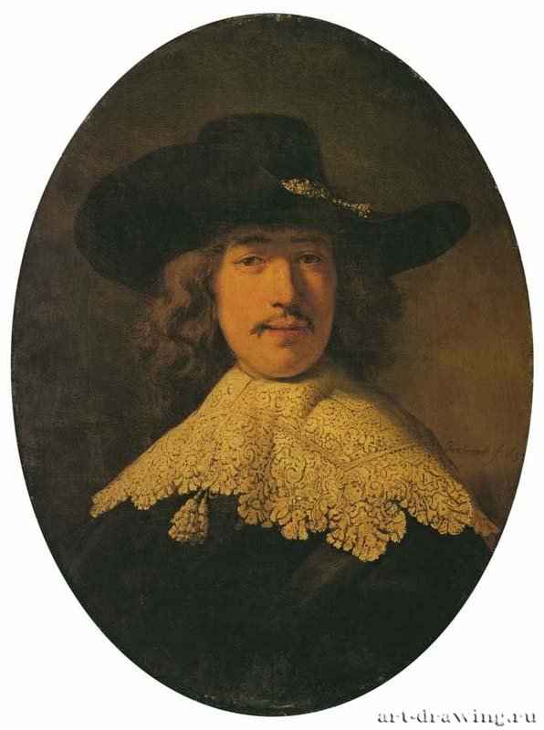 Портрет молодого человека с кружевным воротником. 1634 - Дерево, масло. 70,5 x 52. Эрмитаж. Санкт-Петербург.