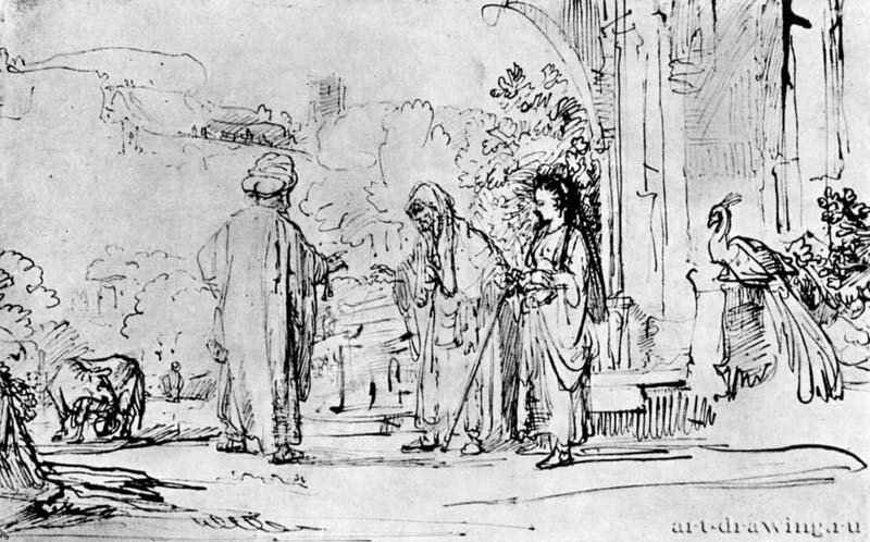 Сарра жалуется на Агарь. 1640-1644 - Перо 189 x 303 мм Музей Бонна Байонна