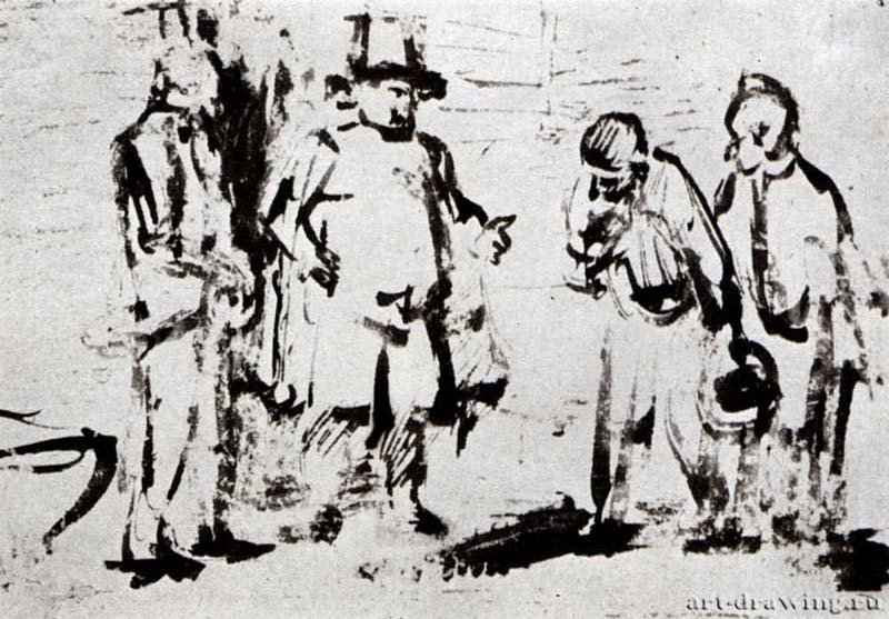 Притча о неверном рабе. 1648-1650 - Перо 140 x 205 мм Музей Конде Шантийи