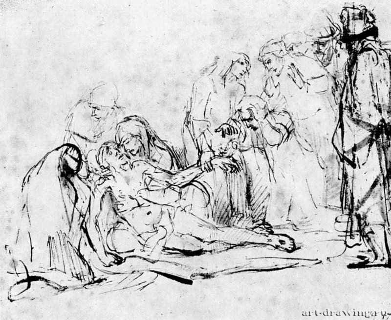 Оплакивание Христа. 1648-1652 - Перо 175 x 208 мм Музей Вессенберг Констанца