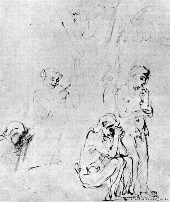 Адам и Ева после Грехопадения. 1650 - Перо 130 x 110 мм Библиотека Пирпонта Моргана Нью-Йорк
