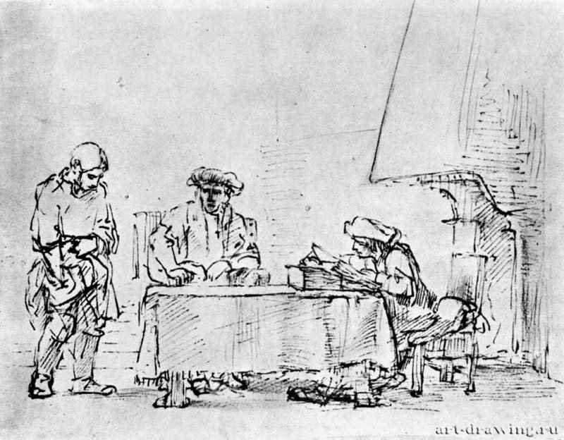 Притча о доверенных деньгах. 1652 - Перо 173 x 218 мм Лувр Париж