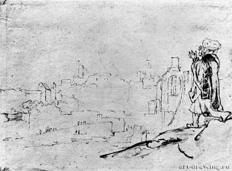 Моисей на горе. 1659 - Перо на бумаге 202 x 279 мм Музей Гронинген
