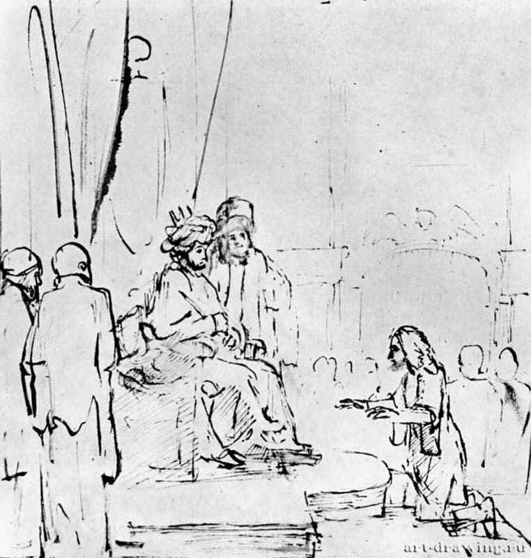 Иосиф перед фараоном. 1659 - Перо 193 x 183 мм Музей Каподимонте, Кабинет рисунков и гравюр Неаполь