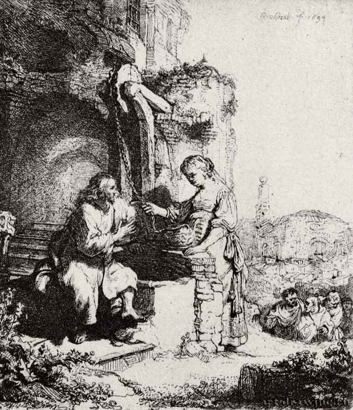 Христос и самаритянка. 1634 - Офорт 119 x 104 мм Собрание Я. де Брёйна