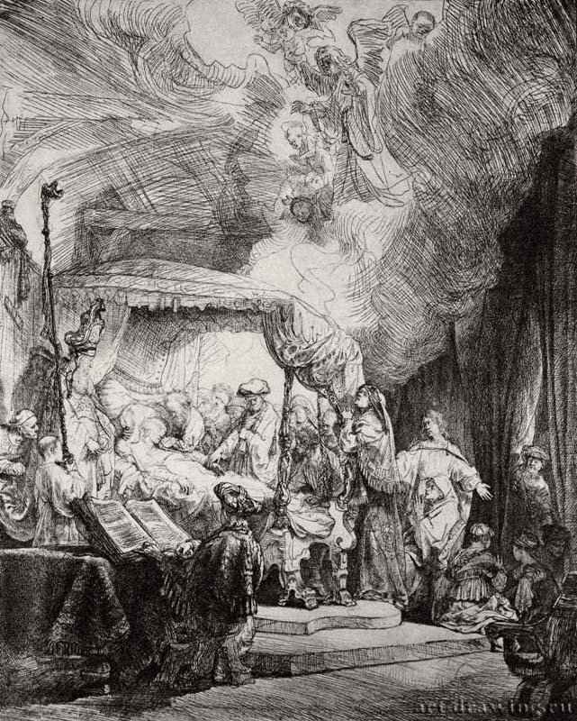 Смерть Марии 1639 - Офорт 409 x 315 мм Собрание Я. де Брёйна
