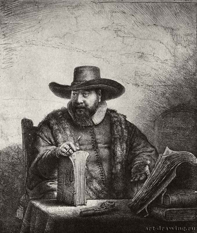 Портрет Корнелиса Класа Ансло. 1641 - Офорт 189 x 160 мм Собрание Я. де Брёйна